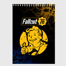 Скетчбук с принтом FALLOUT_76 в Петрозаводске, 100% бумага
 | 48 листов, плотность листов — 100 г/м2, плотность картонной обложки — 250 г/м2. Листы скреплены сверху удобной пружинной спиралью | 101 | 111 | 13 | 76 | atom cats | bethesda | brotherhood of steel | fallout | nuka cola | tunnel snakes | vault | war | братство стали | война | убежище | фолаут | фоллаут | ядер кола