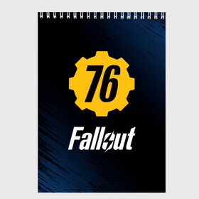 Скетчбук с принтом FALLOUT_76 в Петрозаводске, 100% бумага
 | 48 листов, плотность листов — 100 г/м2, плотность картонной обложки — 250 г/м2. Листы скреплены сверху удобной пружинной спиралью | 101 | 111 | 13 | 76 | atom cats | bethesda | brotherhood of steel | fallout | nuka cola | tunnel snakes | vault | war | братство стали | война | убежище | фолаут | фоллаут | ядер кола