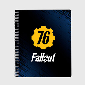 Тетрадь с принтом FALLOUT_76 в Петрозаводске, 100% бумага | 48 листов, плотность листов — 60 г/м2, плотность картонной обложки — 250 г/м2. Листы скреплены сбоку удобной пружинной спиралью. Уголки страниц и обложки скругленные. Цвет линий — светло-серый
 | 101 | 111 | 13 | 76 | atom cats | bethesda | brotherhood of steel | fallout | nuka cola | tunnel snakes | vault | war | братство стали | война | убежище | фолаут | фоллаут | ядер кола