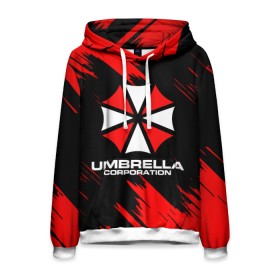 Мужская толстовка 3D с принтом Umbrella Corporation. в Петрозаводске, 100% полиэстер | двухслойный капюшон со шнурком для регулировки, мягкие манжеты на рукавах и по низу толстовки, спереди карман-кенгуру с мягким внутренним слоем. | Тематика изображения на принте: resident evil | umbrella corporation | амбрелла | амбрелла корпорейшн | вирус | вымышленная военная и фармацевтическая корпорация | игра | умбрелла