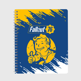 Тетрадь с принтом FALLOUT_76 в Петрозаводске, 100% бумага | 48 листов, плотность листов — 60 г/м2, плотность картонной обложки — 250 г/м2. Листы скреплены сбоку удобной пружинной спиралью. Уголки страниц и обложки скругленные. Цвет линий — светло-серый
 | 101 | 111 | 13 | 76 | atom cats | bethesda | brotherhood of steel | fallout | nuka cola | tunnel snakes | vault | war | братство стали | война | убежище | фолаут | фоллаут | ядер кола