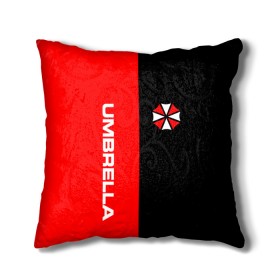 Подушка 3D с принтом Umbrella Corporation. в Петрозаводске, наволочка – 100% полиэстер, наполнитель – холлофайбер (легкий наполнитель, не вызывает аллергию). | состоит из подушки и наволочки. Наволочка на молнии, легко снимается для стирки | resident evil | umbrella corporation | амбрелла | амбрелла корпорейшн | вирус | вымышленная военная и фармацевтическая корпорация | игра | умбрелла