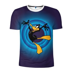 Мужская футболка 3D спортивная с принтом Даффи Дак в Петрозаводске, 100% полиэстер с улучшенными характеристиками | приталенный силуэт, круглая горловина, широкие плечи, сужается к линии бедра | daffy duck | looney tunes | vdzabma | даффи дак | луни тюнз