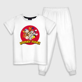 Детская пижама хлопок с принтом Looney Tunes в Петрозаводске, 100% хлопок |  брюки и футболка прямого кроя, без карманов, на брюках мягкая резинка на поясе и по низу штанин
 | bugs bunny | daffy duck | looney tunes | sylvester | tasmanian devil | taz | tweety | vdzabma | багз банни | даффи дак | луни тюнз | сильвестр | таз | тасманский дьявол | твити