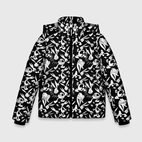 Зимняя куртка для мальчиков 3D с принтом Багз Банни паттерн в Петрозаводске, ткань верха — 100% полиэстер; подклад — 100% полиэстер, утеплитель — 100% полиэстер | длина ниже бедра, удлиненная спинка, воротник стойка и отстегивающийся капюшон. Есть боковые карманы с листочкой на кнопках, утяжки по низу изделия и внутренний карман на молнии. 

Предусмотрены светоотражающий принт на спинке, радужный светоотражающий элемент на пуллере молнии и на резинке для утяжки | bugs bunny | looney tunes | vdzabma | багз банни | луни тюнз