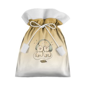 Подарочный 3D мешок с принтом одни наушники на двоих в Петрозаводске, 100% полиэстер | Размер: 29*39 см | влюбленным | для двоих | для него | для нее | котейки | коты | любовь | музыка | наушники | общие вкусы | плеер | ушки