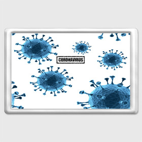 Магнит 45*70 с принтом CORONAVIRUS в Петрозаводске, Пластик | Размер: 78*52 мм; Размер печати: 70*45 | covid 19 | molecule | абстракция | клетки | коронавирус | медицина | микробы | молекулы | наука | нейрон | нейроны | текстура | текстуры | формула