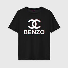 Женская футболка хлопок Oversize с принтом BBT BENZO GANG в Петрозаводске, 100% хлопок | свободный крой, круглый ворот, спущенный рукав, длина до линии бедер
 | bbt | benzo | benzo gang | big baby tape | ббт | бензо
