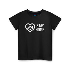Детская футболка хлопок с принтом INSTAGRAM (STAY HOME). в Петрозаводске, 100% хлопок | круглый вырез горловины, полуприлегающий силуэт, длина до линии бедер | instagram | stay home | дистанция | инстаграм | логотип | лучше дома | остаться дома | сиди дома