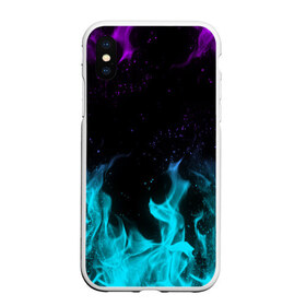 Чехол для iPhone XS Max матовый с принтом НЕОНОВЫЙ ОГОНЬ NEON FIRE в Петрозаводске, Силикон | Область печати: задняя сторона чехла, без боковых панелей | Тематика изображения на принте: bright | fire | flame | heat | light | neon | wildfire | искры | неон | огненный | огонь | пламя | пожар