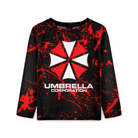 Детский лонгслив 3D с принтом Umbrella Corporation. в Петрозаводске, 100% полиэстер | длинные рукава, круглый вырез горловины, полуприлегающий силуэт
 | resident evil | umbrella corporation | амбрелла | амбрелла корпорейшн | вирус | вымышленная военная и фармацевтическая корпорация | игра | умбрелла