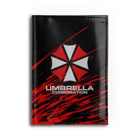 Обложка для автодокументов с принтом Umbrella Corporation. в Петрозаводске, натуральная кожа |  размер 19,9*13 см; внутри 4 больших “конверта” для документов и один маленький отдел — туда идеально встанут права | resident evil | umbrella corporation | амбрелла | амбрелла корпорейшн | вирус | вымышленная военная и фармацевтическая корпорация | игра | умбрелла