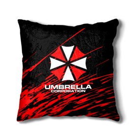 Подушка 3D с принтом Umbrella Corporation. в Петрозаводске, наволочка – 100% полиэстер, наполнитель – холлофайбер (легкий наполнитель, не вызывает аллергию). | состоит из подушки и наволочки. Наволочка на молнии, легко снимается для стирки | resident evil | umbrella corporation | амбрелла | амбрелла корпорейшн | вирус | вымышленная военная и фармацевтическая корпорация | игра | умбрелла