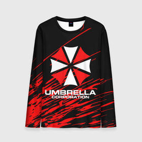 Мужской лонгслив 3D с принтом Umbrella Corporation. в Петрозаводске, 100% полиэстер | длинные рукава, круглый вырез горловины, полуприлегающий силуэт | resident evil | umbrella corporation | амбрелла | амбрелла корпорейшн | вирус | вымышленная военная и фармацевтическая корпорация | игра | умбрелла