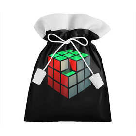 Подарочный 3D мешок с принтом Кубик Рубика в Петрозаводске, 100% полиэстер | Размер: 29*39 см | 3d | головоломка | игры | кубик | мозг | недостающий | рубика | элемент