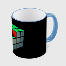 Кружка с полной запечаткой с принтом Кубик Рубика в Петрозаводске, керамика | ёмкость 330 мл | Тематика изображения на принте: 3d | головоломка | игры | кубик | мозг | недостающий | рубика | элемент