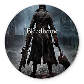 Коврик для мышки круглый с принтом Bloodborne. в Петрозаводске, резина и полиэстер | круглая форма, изображение наносится на всю лицевую часть | Тематика изображения на принте: bloodborne | bloodborne 2 | esport | game | playstation | бладборн | игра | киберспорт | киберспортсмен | порождение крови