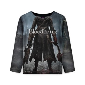 Детский лонгслив 3D с принтом Bloodborne. в Петрозаводске, 100% полиэстер | длинные рукава, круглый вырез горловины, полуприлегающий силуэт
 | bloodborne | bloodborne 2 | esport | game | playstation | бладборн | игра | киберспорт | киберспортсмен | порождение крови