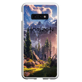 Чехол для Samsung S10E с принтом Horizon Zero Dawn в Петрозаводске, Силикон | Область печати: задняя сторона чехла, без боковых панелей | aloy | antasy girl | art | artwork | digital art | fantasy | horizon | horizon: zero dawn | landscape | tallneck | warrior fantasy | weapon | zero dawn