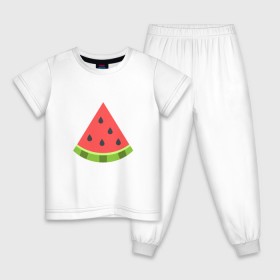 Детская пижама хлопок с принтом Долька арбуза в Петрозаводске, 100% хлопок |  брюки и футболка прямого кроя, без карманов, на брюках мягкая резинка на поясе и по низу штанин
 | 