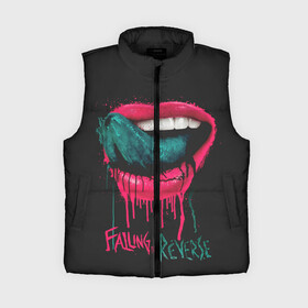 Женский жилет утепленный 3D с принтом Falling in Reverse в Петрозаводске,  |  | falling in reverse | gold | lips | mouth | rock | ronnie radke | teeth | tongue | губы | золото | зубы | рок | ронни радке | рот | язык