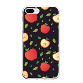 Чехол для iPhone 7Plus/8 Plus матовый с принтом Яблочный узор в Петрозаводске, Силикон | Область печати: задняя сторона чехла, без боковых панелей | узор | узоры | фрукт | фрукты | яблоки | яблоко | ягода | ягоды