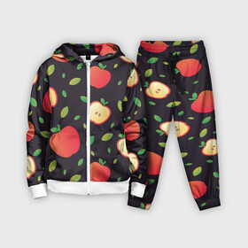 Детский костюм 3D с принтом Яблочный узор в Петрозаводске,  |  | узор | узоры | фрукт | фрукты | яблоки | яблоко | ягода | ягоды