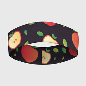 Повязка на голову 3D с принтом Яблочный узор в Петрозаводске,  |  | узор | узоры | фрукт | фрукты | яблоки | яблоко | ягода | ягоды