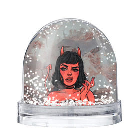 Снежный шар с принтом КОФЕЕК в Петрозаводске, Пластик | Изображение внутри шара печатается на глянцевой фотобумаге с двух сторон | coffee | demon | girl | демон | дьявол | кофе | суккуба