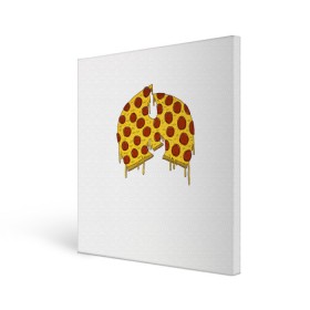 Холст квадратный с принтом Pizza Clan в Петрозаводске, 100% ПВХ |  | ghostface | method man | pizza | rap | rza | wu tang | ву танг | еда | метод мен | пицца | рэп