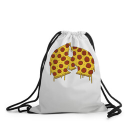 Рюкзак-мешок 3D с принтом Pizza Clan в Петрозаводске, 100% полиэстер | плотность ткани — 200 г/м2, размер — 35 х 45 см; лямки — толстые шнурки, застежка на шнуровке, без карманов и подкладки | ghostface | method man | pizza | rap | rza | wu tang | ву танг | еда | метод мен | пицца | рэп