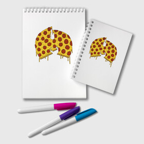 Блокнот с принтом Pizza Clan в Петрозаводске, 100% бумага | 48 листов, плотность листов — 60 г/м2, плотность картонной обложки — 250 г/м2. Листы скреплены удобной пружинной спиралью. Цвет линий — светло-серый
 | ghostface | method man | pizza | rap | rza | wu tang | ву танг | еда | метод мен | пицца | рэп
