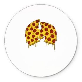 Коврик для мышки круглый с принтом Pizza Clan в Петрозаводске, резина и полиэстер | круглая форма, изображение наносится на всю лицевую часть | ghostface | method man | pizza | rap | rza | wu tang | ву танг | еда | метод мен | пицца | рэп