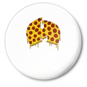 Значок с принтом Pizza Clan в Петрозаводске,  металл | круглая форма, металлическая застежка в виде булавки | ghostface | method man | pizza | rap | rza | wu tang | ву танг | еда | метод мен | пицца | рэп
