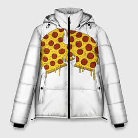 Мужская зимняя куртка 3D с принтом Pizza Clan в Петрозаводске, верх — 100% полиэстер; подкладка — 100% полиэстер; утеплитель — 100% полиэстер | длина ниже бедра, свободный силуэт Оверсайз. Есть воротник-стойка, отстегивающийся капюшон и ветрозащитная планка. 

Боковые карманы с листочкой на кнопках и внутренний карман на молнии. | Тематика изображения на принте: ghostface | method man | pizza | rap | rza | wu tang | ву танг | еда | метод мен | пицца | рэп