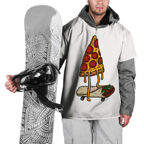 Накидка на куртку 3D с принтом ПИЦЦА НА ШАВЕРМЕ в Петрозаводске, 100% полиэстер |  | food | pizza | еда | пицца | скейтборд | шаверма | шаурма