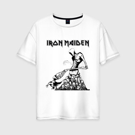 Женская футболка хлопок Oversize с принтом IRON MAIDEN в Петрозаводске, 100% хлопок | свободный крой, круглый ворот, спущенный рукав, длина до линии бедер
 | dave | iron maiden | murray | music | percy harris | rock | адриан смит | айрон мэйден | брюс дикинсон | дэйв мюррей | железная дева | музик | нико макбрэйн | рок | стив харрис | ужасы | хеви метал | яник герс