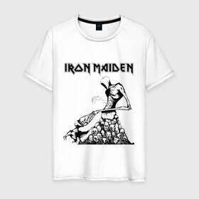 Мужская футболка хлопок с принтом IRON MAIDEN в Петрозаводске, 100% хлопок | прямой крой, круглый вырез горловины, длина до линии бедер, слегка спущенное плечо. | dave | iron maiden | murray | music | percy harris | rock | адриан смит | айрон мэйден | брюс дикинсон | дэйв мюррей | железная дева | музик | нико макбрэйн | рок | стив харрис | ужасы | хеви метал | яник герс