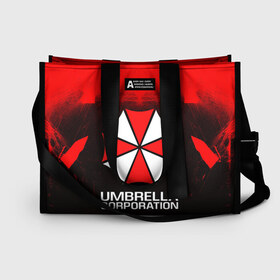 Сумка-шоппер 3D с принтом UMBRELLA CORP в Петрозаводске, 100% полиэстер | застегивается на металлическую кнопку; внутренний карман застегивается на молнию. Стенки укреплены специальным мягким материалом, чтобы защитить содержимое от несильных ударов
 | ada wong | biohazard | leon | nemesis | project resistance | raccoon city | re | re3 | resident evil | resident evil 3 | rpd | stars | umbrella | ада вонг | амбрелла | немезис | ужасы