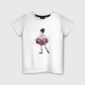 Детская футболка хлопок с принтом балерина в Петрозаводске, 100% хлопок | круглый вырез горловины, полуприлегающий силуэт, длина до линии бедер | балерина | высказывание | идея | манера | мемы | разные | рисунок | символ