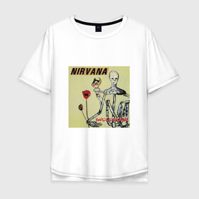 Мужская футболка хлопок Oversize с принтом NIRVANA в Петрозаводске, 100% хлопок | свободный крой, круглый ворот, “спинка” длиннее передней части | in utero | nevermind | nirvana | nirvana in utero | nirvana logo | smile | курт кобейн | нирвана | нирвана in utero | нирвана лого