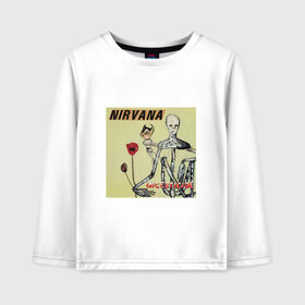 Детский лонгслив хлопок с принтом NIRVANA в Петрозаводске, 100% хлопок | круглый вырез горловины, полуприлегающий силуэт, длина до линии бедер | in utero | nevermind | nirvana | nirvana in utero | nirvana logo | smile | курт кобейн | нирвана | нирвана in utero | нирвана лого