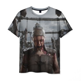 Мужская футболка 3D с принтом Hellblade 2 в Петрозаводске, 100% полиэфир | прямой крой, круглый вырез горловины, длина до линии бедер | Тематика изображения на принте: games | hellblade 2 | micosoft | ninja | saga | senuas | theory | xbox | игры