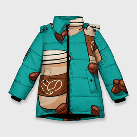Зимняя куртка для девочек 3D с принтом Я люблю кофе в Петрозаводске, ткань верха — 100% полиэстер; подклад — 100% полиэстер, утеплитель — 100% полиэстер. | длина ниже бедра, удлиненная спинка, воротник стойка и отстегивающийся капюшон. Есть боковые карманы с листочкой на кнопках, утяжки по низу изделия и внутренний карман на молнии. 

Предусмотрены светоотражающий принт на спинке, радужный светоотражающий элемент на пуллере молнии и на резинке для утяжки. | cofe | coffеe | i like cofe | koffie | love cofe | qahwa | кофе | кофеин | коффеин | напиток | паттерн | я люблю кофе