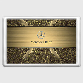 Магнит 45*70 с принтом MERCEDES GOLD в Петрозаводске, Пластик | Размер: 78*52 мм; Размер печати: 70*45 | 2020 | amg | auto | brabus | clk | cls | glk | mercedes | mercedes benz | slk | sport | авто | автомобиль | автомобильные | амг | брабус | бренд | глк | марка | машины | мерседес | слк | спорт | цлк | цлс