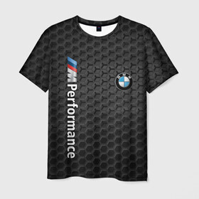 Мужская футболка 3D с принтом BMW PERFORMANCE в Петрозаводске, 100% полиэфир | прямой крой, круглый вырез горловины, длина до линии бедер | bmw | абстракция | авто | автомобиль | бмв | железо | лого | логотип | машина | сетка | скорость | соты | сталь