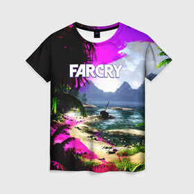 Женская футболка 3D с принтом FARCRY в Петрозаводске, 100% полиэфир ( синтетическое хлопкоподобное полотно) | прямой крой, круглый вырез горловины, длина до линии бедер | far cry | farcry | game | ubisof | выживание | джунгли | игры | остров | фар край