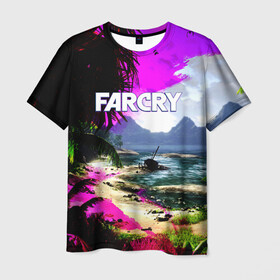 Мужская футболка 3D с принтом FARCRY в Петрозаводске, 100% полиэфир | прямой крой, круглый вырез горловины, длина до линии бедер | far cry | farcry | game | ubisof | выживание | джунгли | игры | остров | фар край