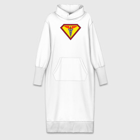 Платье удлиненное хлопок с принтом Доктор   Супермен в Петрозаводске,  |  | белые халаты | вирус | вирусолог | врач | змея | инфекционист | мед | медик | медицина символ | медсестра | подарок | символика | супер