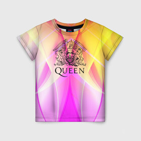 Детская футболка 3D с принтом Queen в Петрозаводске, 100% гипоаллергенный полиэфир | прямой крой, круглый вырез горловины, длина до линии бедер, чуть спущенное плечо, ткань немного тянется | queen | британская | группа | исполнитель | музыканты | рок | фредди меркьюри